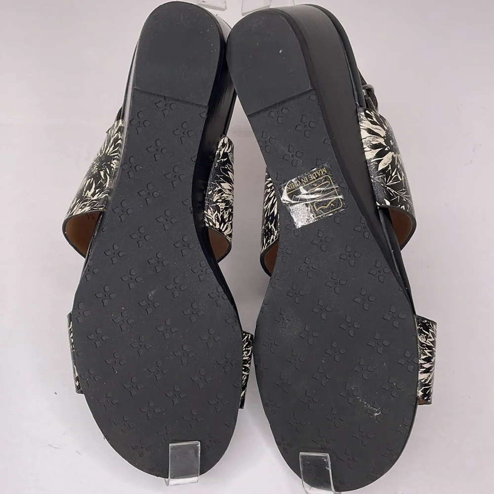 Patricia Nash Sandals Mirella Open Toe Slingback Sunflower BlkWhite Sandals - Picture 5 of 9